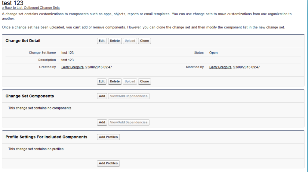 salesforce change set detail and components