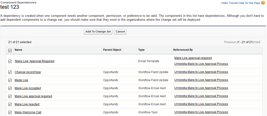 salesforce test add to change sets