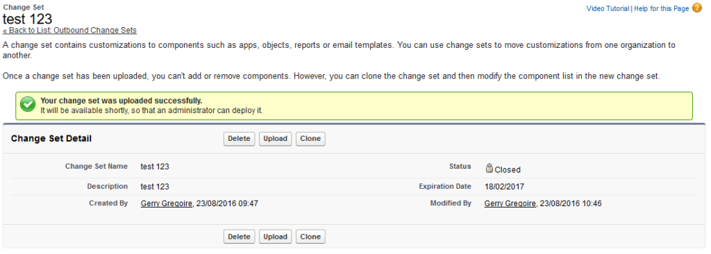 salesforce outbound change sets