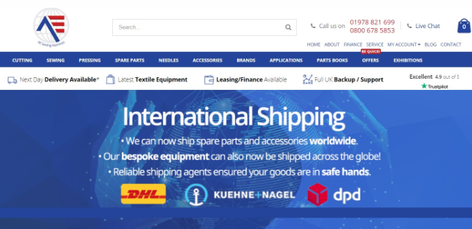 AE Sewing international shipping