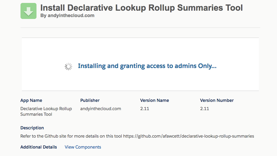 installing declarative lookup rollup summaries tool