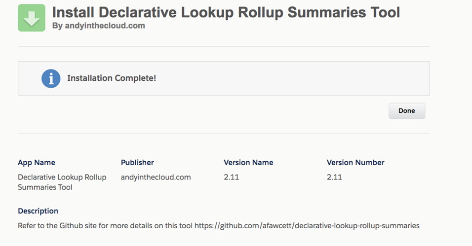 install declarative lookup rollup tools