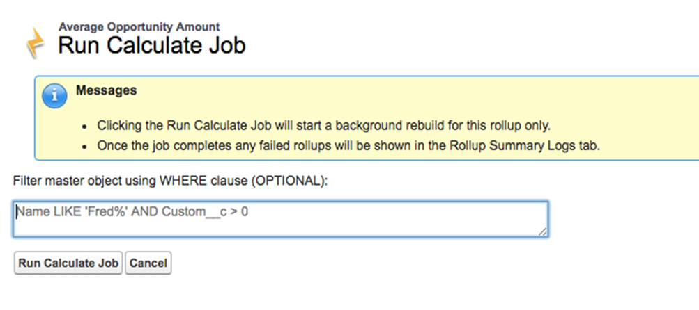 run calculate job salesforce