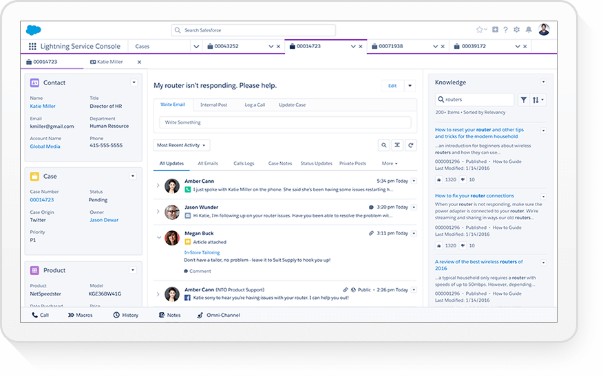 salesforce lightning service console